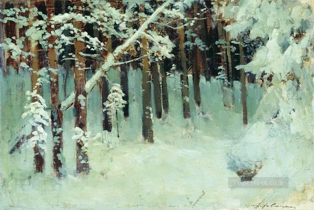 forest in the winter Isaac Levitan snow landscape Oil Paintings